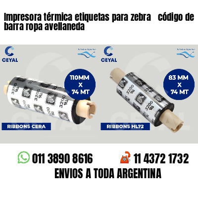 Impresora térmica etiquetas para zebra  código de barra ropa avellaneda